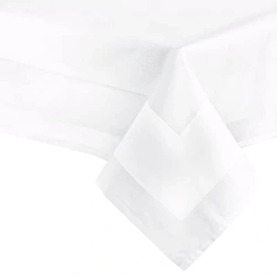 Afbeelding van ZOLLNER Elegant tafelkleed 210 x cm (na de eerste wasbeurt) robuuste en duurzame tafelhoes van katoen zijdeglans met rand wasbaar op 95 graden wit