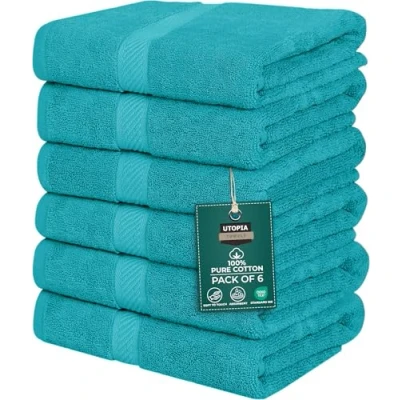 Afbeelding van 6 pack badhanddoekenset badhanddoek handdoeken, 60 x 120 cm (turkoois)