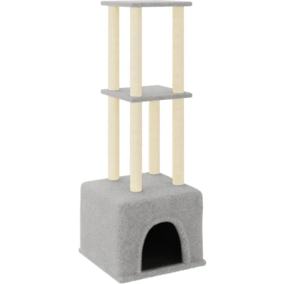 Afbeelding van vidaXL Kattenmeubel met sisal krabpalen 133,5 cm lichtgrijs