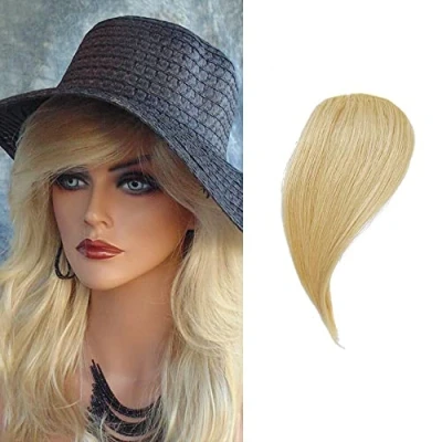 Afbeelding van Pony Clip aan de zijkant, dik, echt haar, 100% pony, rechte haarverlenging (natuurlijke zwarte kleur, met takken) (pony luchtkant, blond)