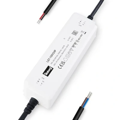 Afbeelding van illuburg Led transformator, 24 V, 150 W, waterdicht, IP67, zonder flikkering, led, voeding, driver voeding