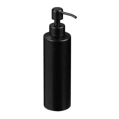 Afbeelding van Relaxdays zeeppompje 300 ml rvs keuken toilet mat zwart