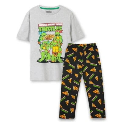 Afbeelding van Teenage Mutant Ninja Turtles Tmnt Pyjamaset voor heren, korte mouwen en lange pijpen, antieke grijze print grafisch T shirt volwassenen, Classic 90&#039;s Nostalgic Cartoon,