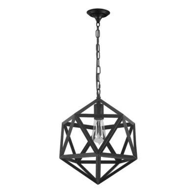 Afbeelding van Industrieel Metalen Polyhedron Hanglamp Zwart