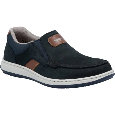 Afbeelding van Rieker Instappers, Heren, Maat: 44, Navy Leer