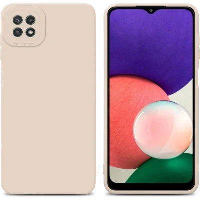 Afbeelding van Cadorabo Hoesje geschikt voor Samsung Galaxy A22 5G in Fluid CREAM Beschermhoes gemaakt van flexibel TPU silicone Cover Case