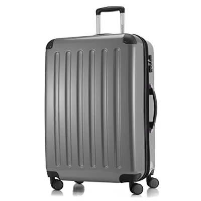 Afbeelding van HAUPTSTADTKOFFER Alex harde koffer met 4 dubbele wielen, trolleykoffer, uitbreidbare reiskoffer, TSA, 75 cm, 119 liter, zilver