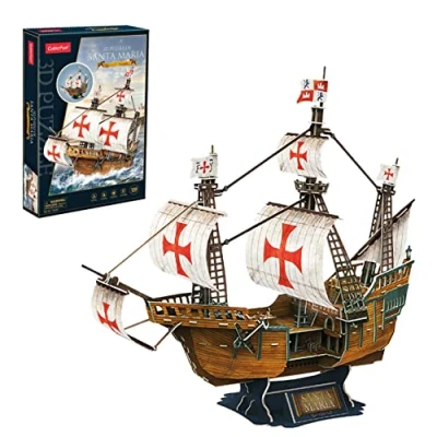 Afbeelding van Santa Maria modelboot 1492 modelbouw volwassenen puzzel 3D speelgoedboot zeilboot bouwmodellen gebouwen voor kinderen