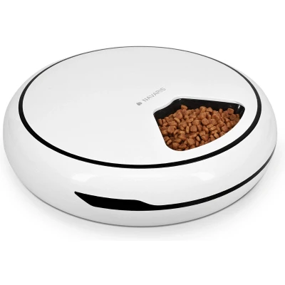 Afbeelding van Navaris automatische voerbak voor huisdieren Voerautomaat 4 maaltijden per dag hond en kat Werkt op USB of batterijen Inhoud 1,6 liter