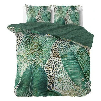 Afbeelding van Dekbedovertrek Lydia 2 persoons (200x200/220 cm) Katoen satijn Groen Manilla Ga naar Dekbed Discounter.nl &amp; Profiteer Nu