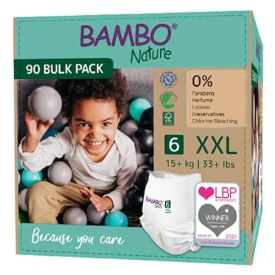 Afbeelding van BAMBO Nature Dreamy Nachtbroekjes 8 15 jaar (35 50 kg) 60 stuks Maandbox 0% onnodige toevoegingen Ideaal voor de gevoelige huid Nordic Swan Ecolabel