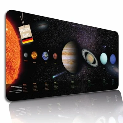 Afbeelding van Lineo® Bureauonderlegger voor kinderen, zonnesysteem, waterdichte bureauonderlegger, 80 x 40 cm
