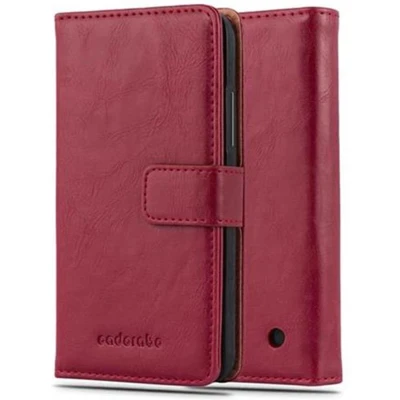 Afbeelding van Cadorabo Hoesje geschikt voor Nokia Lumia 640 in WIJN ROOD Beschermhoes met magnetische sluiting, standfunctie en kaartvakje Book Case Cover Etui