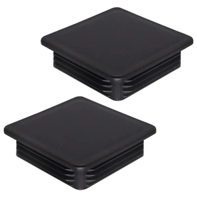 Afbeelding van SKIR&#039;CO Set van 2 vierkante kunststof stoppen 100 x mm zwart RAL 9005