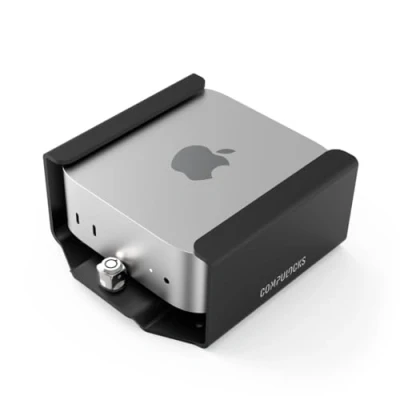 Image de Compulocks Support de sécurité Mac Mini argentée Lit montage système montable sur mur, bureau, sous possible moniteur noir