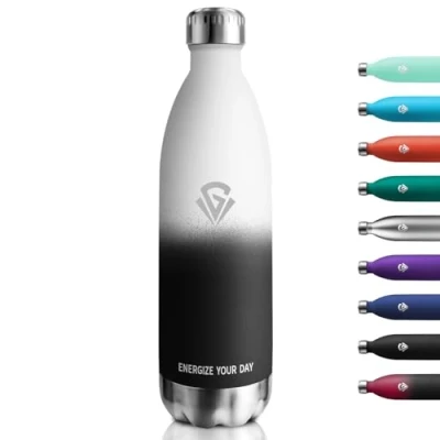 Image de bouteille isotherme 1000 ml, isotherme, sans BPA, anti fuite, en acier inoxydable, pour le sport, les adultes, enfants, football, l&#039;université, voyages