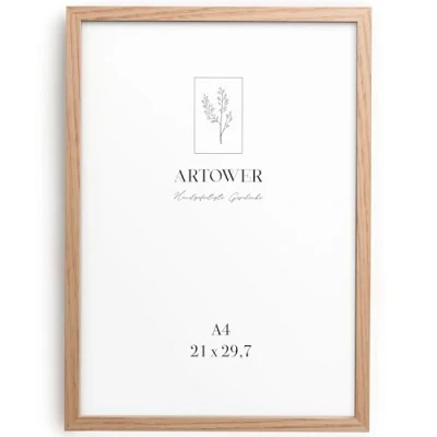 Afbeelding van Artower fotolijst DIN A4 21 x 30 cm natuurlijk hout eiken dun Frame posterlijst grote vintage collage Picture 29,7 houten poster echt