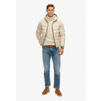 Afbeelding van Superdry Short Quilted Puffer Winterjas, Heren, Maat: Large, Cement beige