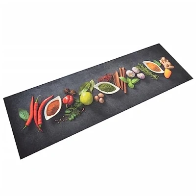 Afbeelding van Keukenmat wasbaar kruidenprint 60x180 cm fluweel