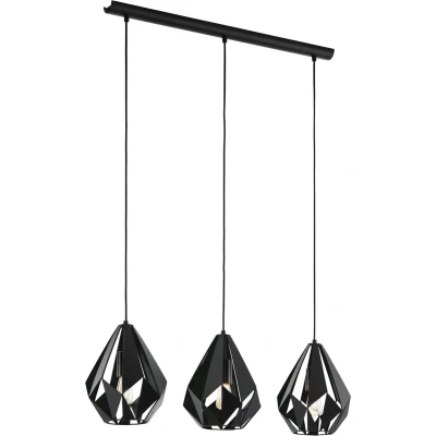 Afbeelding van Feelings Hanglamp Urbino 3 Lichts Zwart 128,00cm x 20,00cm 80,00cm