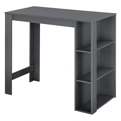 Afbeelding van Bartafel Danderyd met 3 planken 120x60x105,5 cm donkergrijs