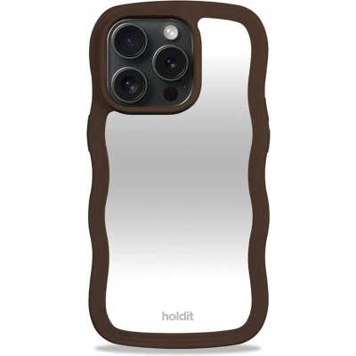 Afbeelding van Holdit Hoesje Geschikt voor iPhone 14 Pro Max Wavy Case Mirror bruin