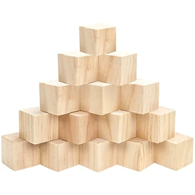 Afbeelding van Belle Vous Grote Houten Kubussen (15 Pak) 5 x cm Onbewerkt Naaldhouten Blokken Educatieve Hobby Voor DIY, Stempels, Kunst en Hobby, Puzzles, Nummers
