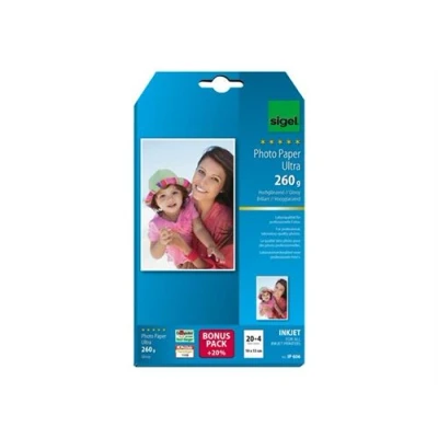 Afbeelding van inkjet Ultra fotopapier 260grs 24 vel eindformaat 10x15cm,