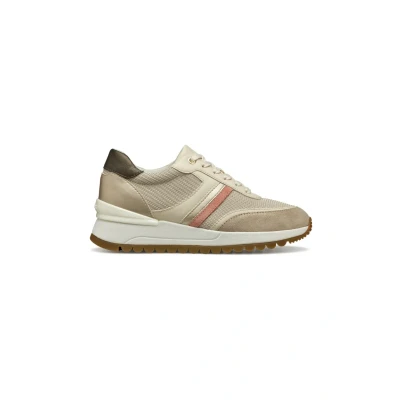 Afbeelding van Geox Sneakers laag, Dames, Maat: 40, light taupe gold Textiel/ synthetisch
