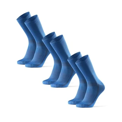 Afbeelding van DANISH ENDURANCE Premium fietssokken, racefiets en mountainbike, ademend, heren dames, 3 5 paar, blauw stuks, 43 47