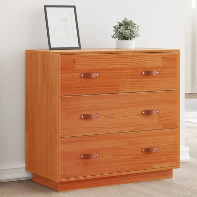 Afbeelding van Dressoir 80x40x75 cm massief grenenhout wasbruin