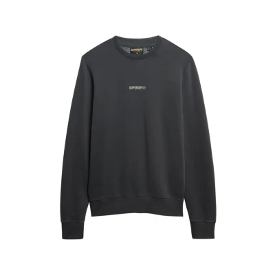 Afbeelding van Superdry Micro LOGO CREW Sweater, Heren, Maat: Large, Washed black