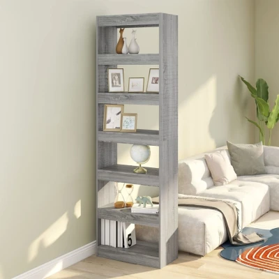 Afbeelding van Boekenkast/kamerscherm 60x30x198 cm grijs sonoma eikenkleurig