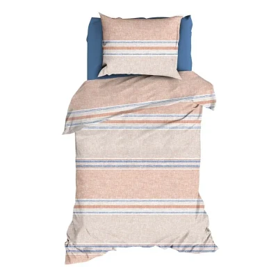 Afbeelding van Romanette Alfie Dekbedovertrek Eenpersoons 140x200/220 cm Terra