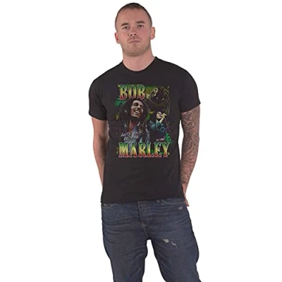Afbeelding van Bob Marley Roots, Rock, Reggae Homage Heren T shirt XL Zwart