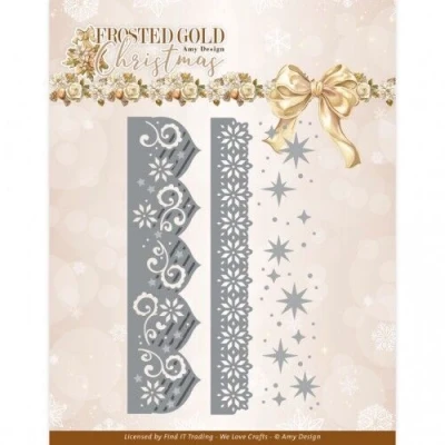Afbeelding van Dies Amy Design Frosted Gold Christmas Borders