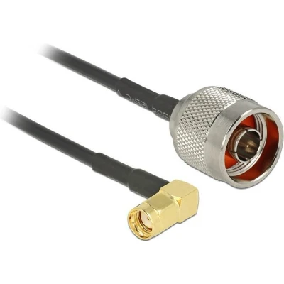 Afbeelding van N (m) RP SMA haaks kabel RG174 50 Ohm / zwart 0,30 meter