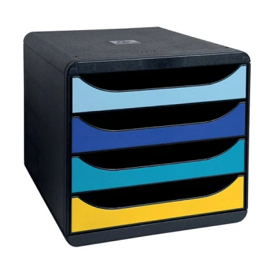 Image de Exacompta Bee Blue module de classement (4 tiroirs) couleurs assorties