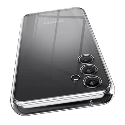 Afbeelding van elago Transparante hybride beschermhoes, compatibel met Samsung Galaxy A54, TPU + polycarbonaat, vergeelt niet, nauwkeurige uitsparingen voor camera, stootrand (transparant)