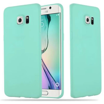 Afbeelding van Cadorabo Hoesje geschikt voor Samsung Galaxy S6 EDGE in CANDY BLAUW Beschermhoes gemaakt van flexibel TPU silicone Case Cover