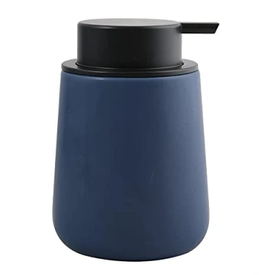 Afbeelding van MSV Zeeppompje/dispenser Malmo Keramiek donkerblauw/zwart 8,5 x 12 cm 300 ml