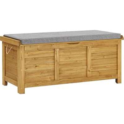 Afbeelding van Opbergbox houten tuinkist &quot;Gana&quot; 125 x 60 54 cm Bruin kastanjebruin
