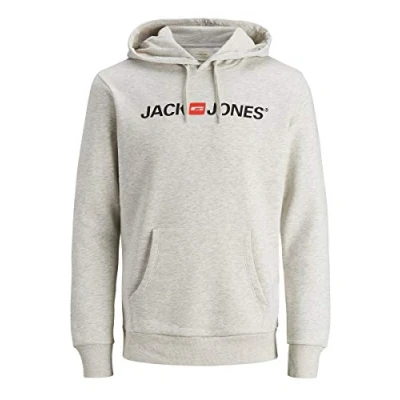 Afbeelding van JACK &amp; JONES PLUS Jjecorp Logo Sweatshirt Hood Noos Ps Herentrui, Wit grijs
