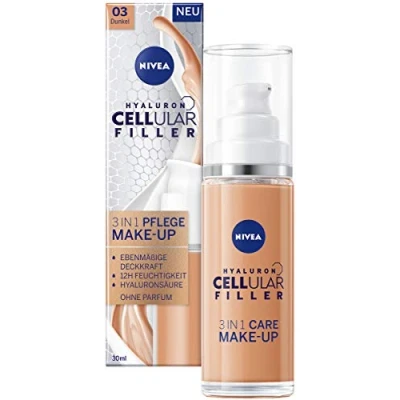 Afbeelding van Nivea Hyaluron Cellular Filler 3IN1 Caring Makeup Foundation Foundation, Maat: 30 ml, Dark