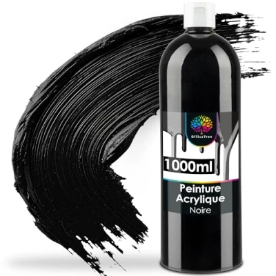 Afbeelding van OfficeTree Acrylverf, zwart, 1 liter