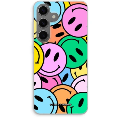 Afbeelding van Case Company® hoesje geschikt voor Samsung Galaxy S24 Smiley N1 Soft Cover Telefoonhoesje Bescherming aan alle Kanten en Schermrand