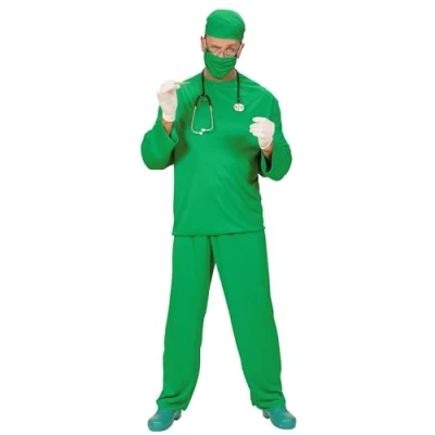 Afbeelding van Widmann Dokter &amp; Tandarts Kostuum Chirurg Schedel Dr No Man Groen XL Carnavalskleding Verkleedkleding