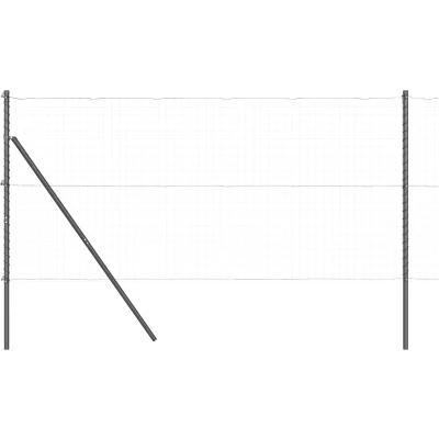 Afbeelding van vidaXL Fence Posts 52 stuks Grijs Ø32 mm 150 cm Gegalvaniseerd Staal