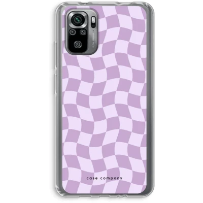 Afbeelding van Case Company® hoesje geschikt voor Xiaomi Redmi Note 10S Grid Paars Soft Cover Telefoonhoesje Bescherming aan alle Kanten en Schermrand