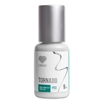 Afbeelding van LOVELY TORNADO Wimperlijm, 5 ml, zwart, ultrasnelle lijm, droogtijd: onmiddellijk, 8 weken hechting, zeer duurzaam, voor professionele wimperextensions, Lash Extension Glue